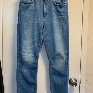 Mother Jeans The Mid Rise Dazzler Ankle Fray